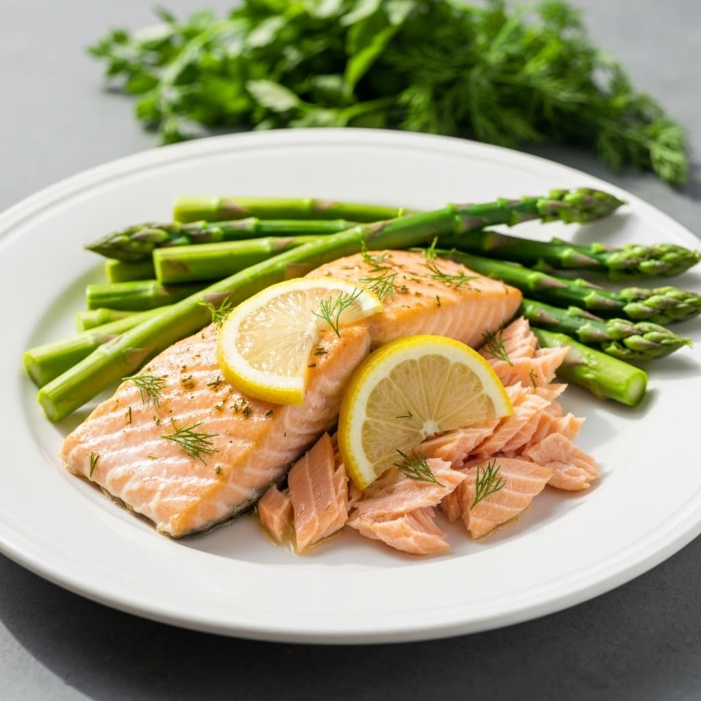 Lemon Herb Baked Salmon with Asparagus