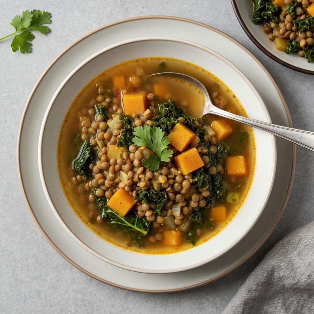 Hearty Autumn Lentil & Vegetable Soup