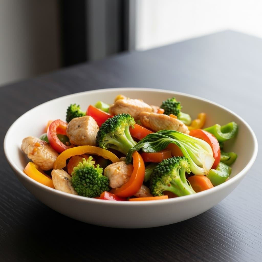 Healthy Asian Chicken & Veggie Bowl