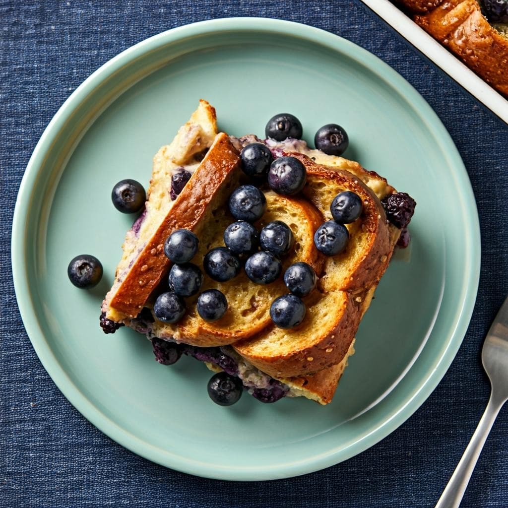 Overnight Blueberry French Toast Casserole