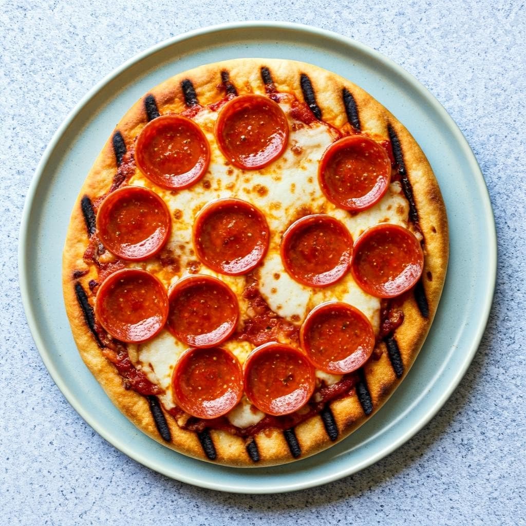 Grilled Flatbread Pepperoni Pizza