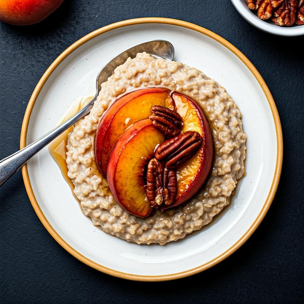 Caramelized Peach & Pecan Steel-Cut Oatmeal